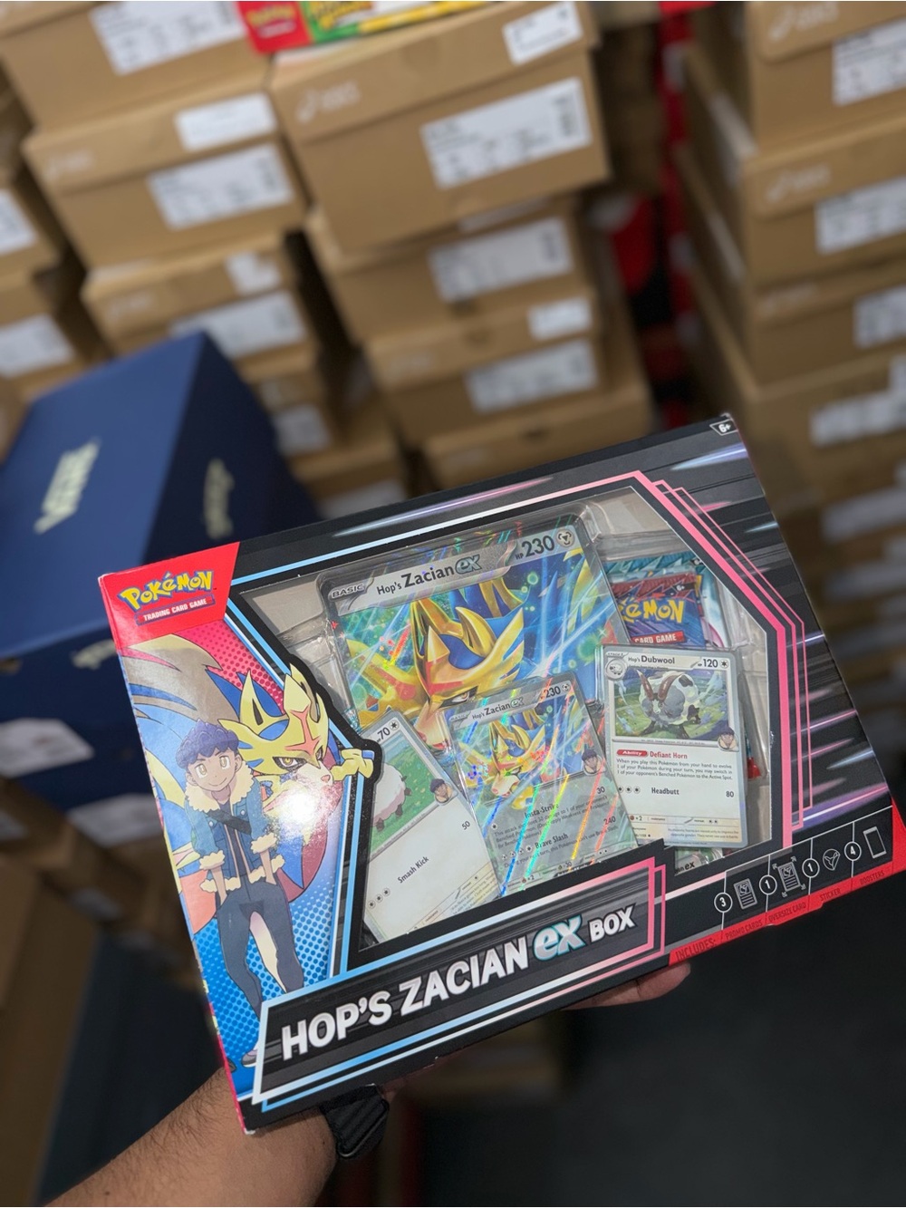 Pokémon TCG: Hop's Zacian ex Box - Holo Collector Set (Blue/Yellow/Pink)